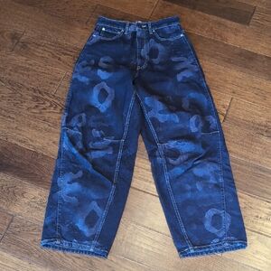 BDG Urban Outfitters High-rise Extreme Baggie With Bleach Dye Graffiti